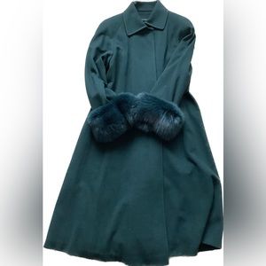 Virgin wool fox fur a-line opera winter coat